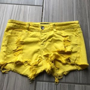 Klique B Yellow Jean Shorts